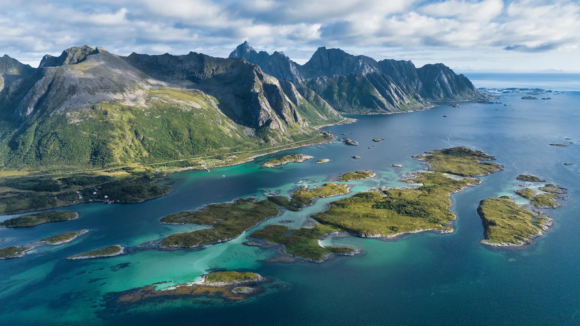 山脉 自然 海洋 天空 云 岛屿 海岸 水 4K壁纸