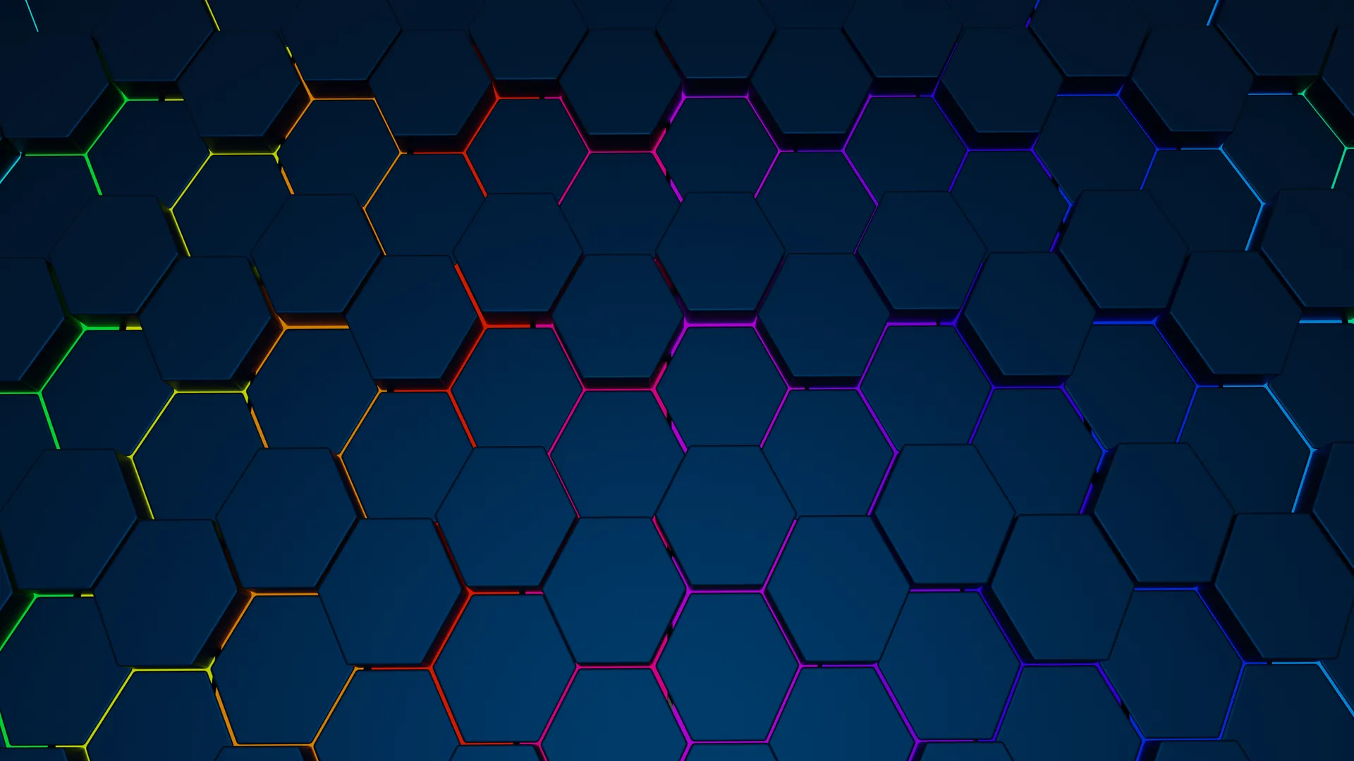 六角形 抽象 发光 AI艺术 图像 4K壁纸