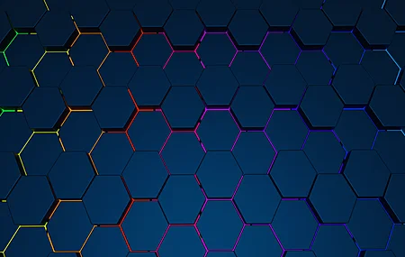 六角形 抽象 发光 AI艺术 图像 4K壁纸
