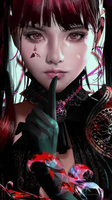 女人 奇幻女孩 长发 AI艺术 插图 肖像 奇幻 艺术 双尾 手机壁纸 4K壁纸