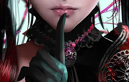 女人 奇幻女孩 长发 AI艺术 插图 肖像 奇幻 艺术 双尾 手机壁纸 4K壁纸