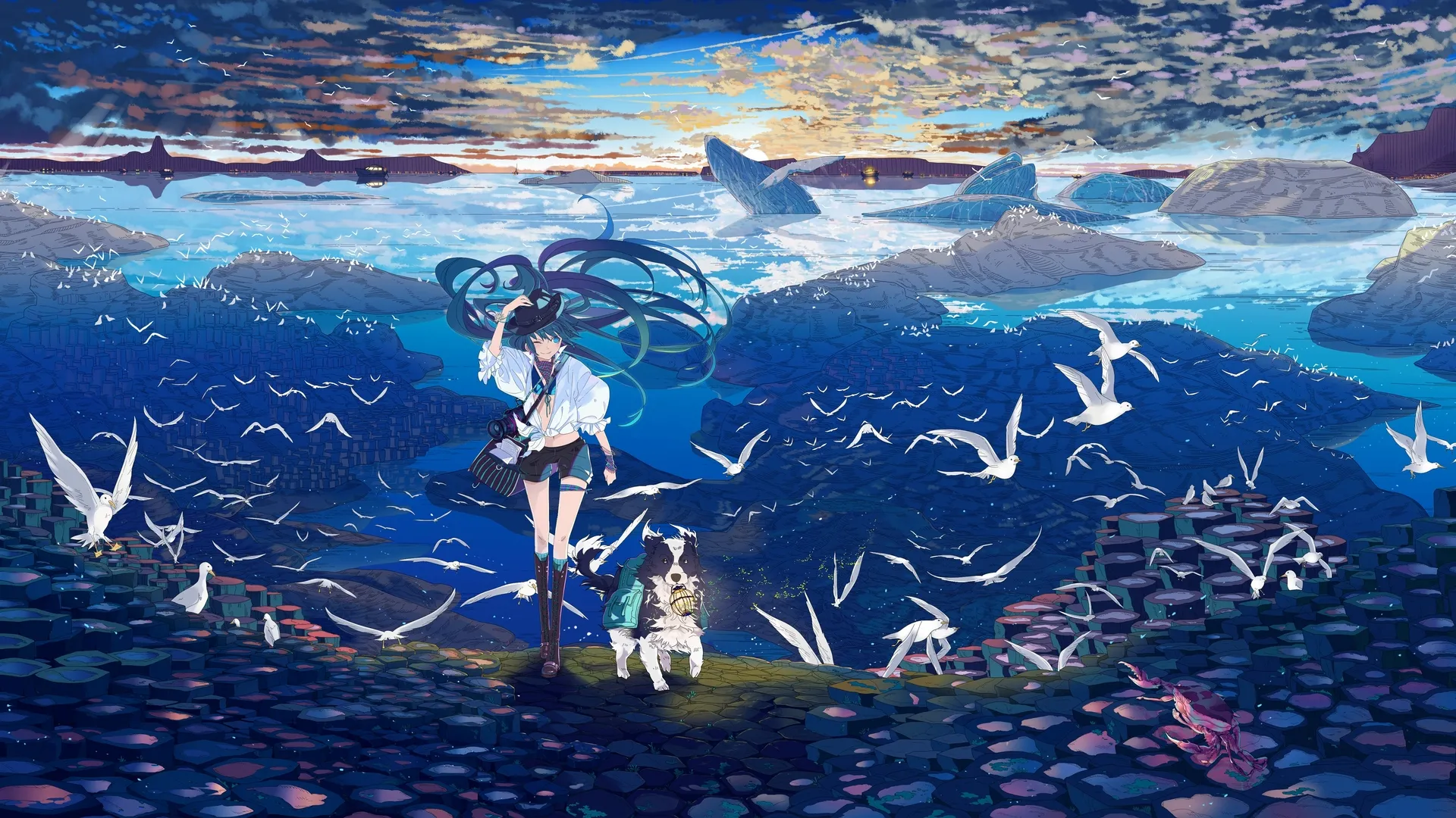 长发 微笑 女人 户外 小提琴 初音 动漫 动物 比基尼 天空 水 狗 帽子 水眼睛 青色头发 风景 鸟类 螃蟹 云 眨眼 哺动物 鲸鱼 4K壁纸