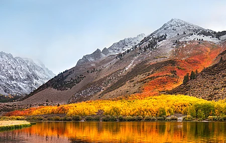 自然 山脉 风景 树木 瀑布 水 倒影 4K壁纸