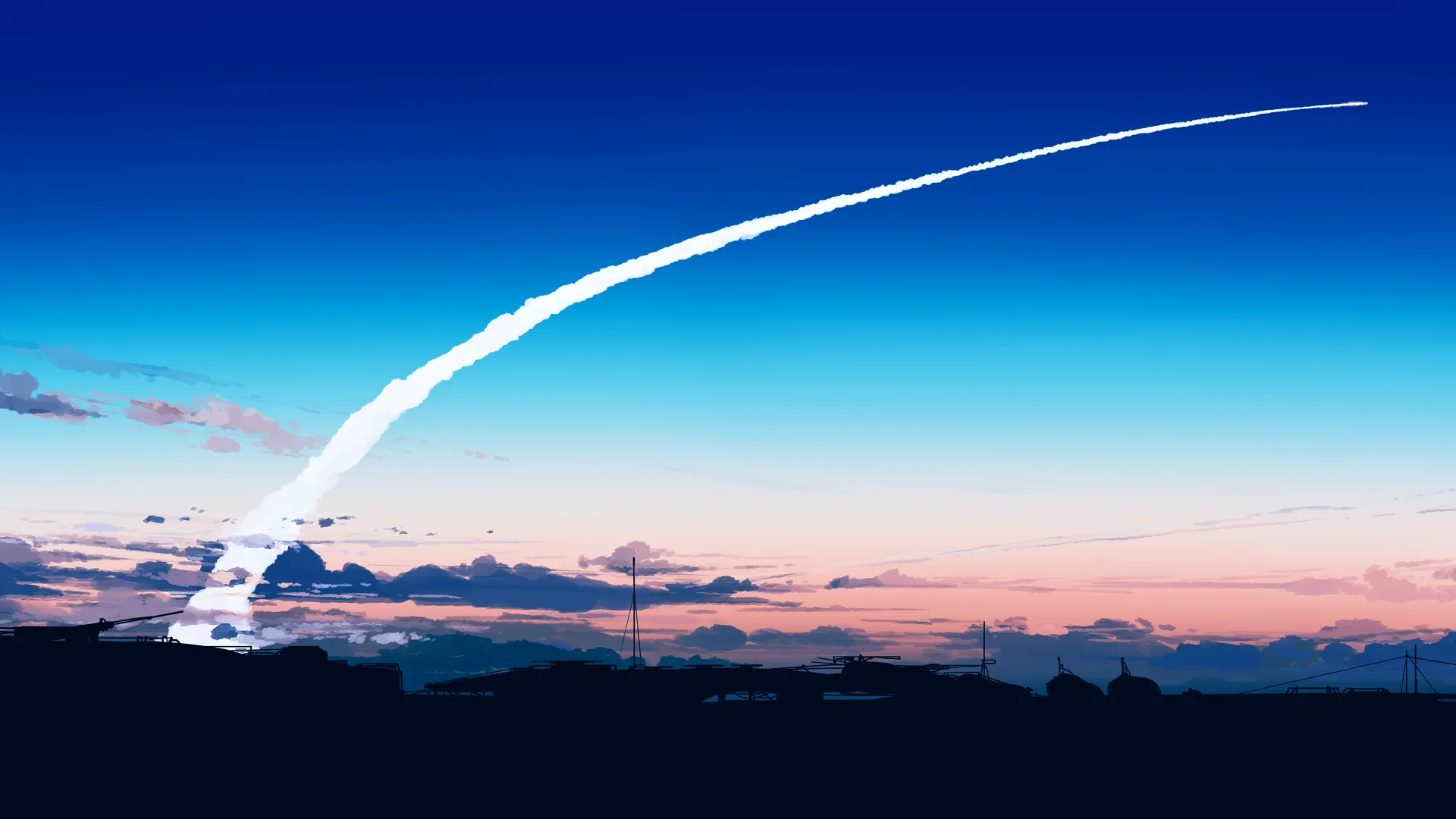 优雅 AI艺术 图片 插图 绘画 风景 云 天空 简单背景 极简主义 4K壁纸