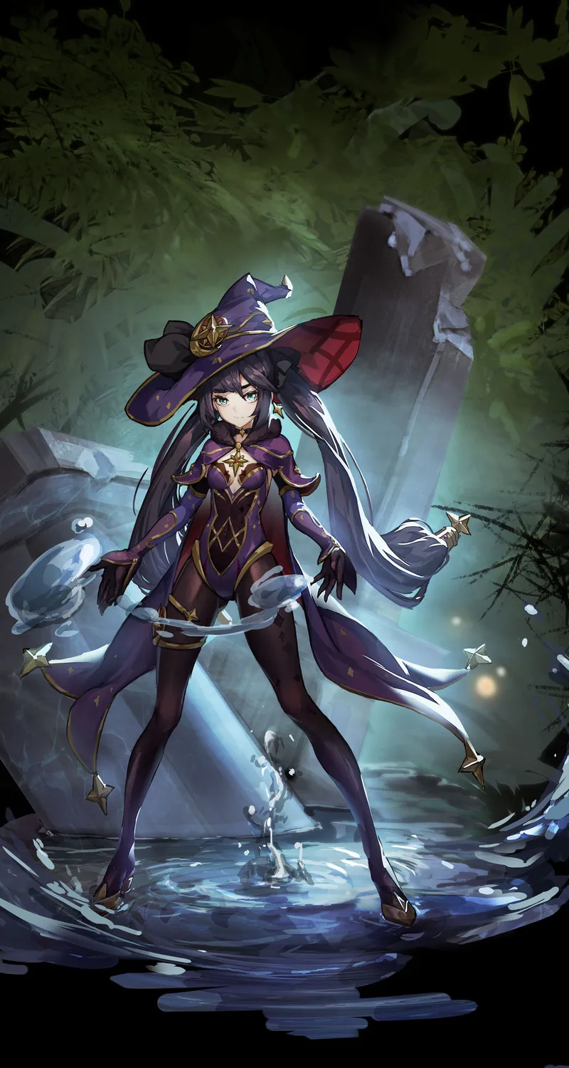 图片 动漫 女孩 女巫 魔法 水魔法 手机壁纸 4K壁纸