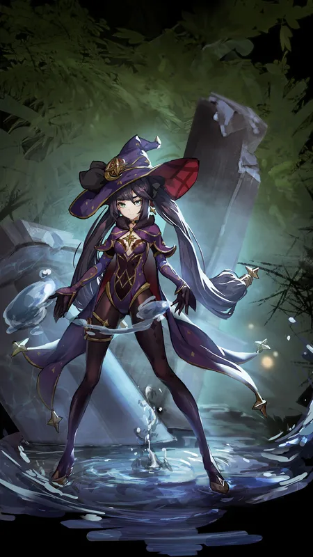 图片 动漫 女孩 女巫 魔法 水魔法 手机壁纸 4K壁纸
