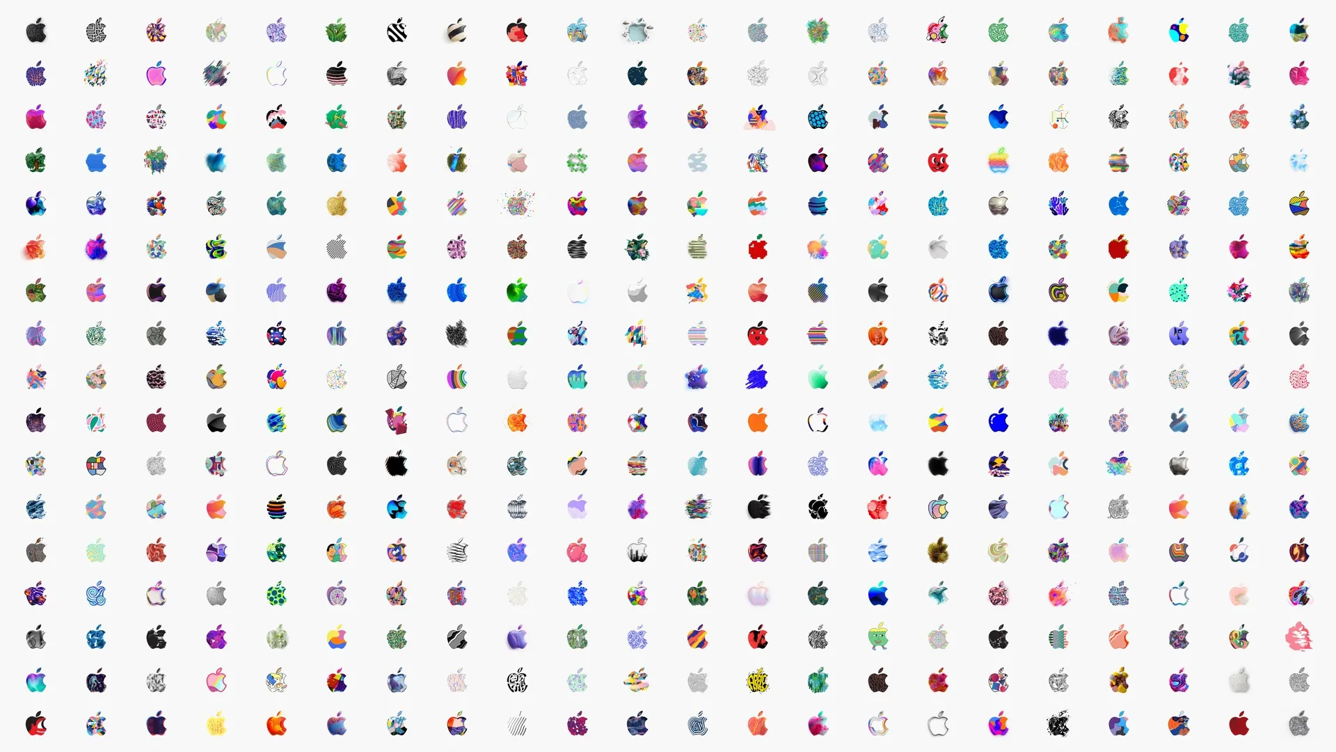 苹果 macOS 计算机 徽标 数字艺术 丰富多彩 浅色背景 技术 4K壁纸