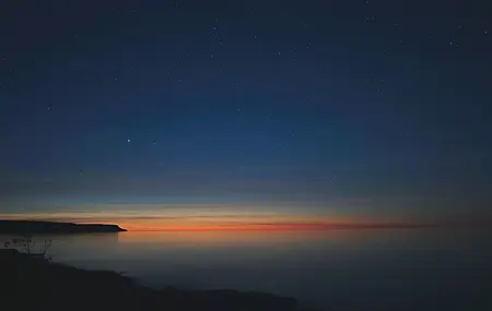 日落 水 星夜 风景 星星 4K壁纸