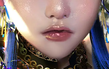 女性 奇幻 女孩 蓝色头发 AI艺术 插图 肖像 奇幻艺术 手机壁纸 4K壁纸