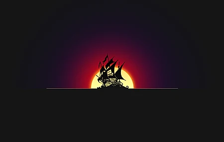 极简主义 海盗船 太阳 黑暗 简单背景 海盗湾 4K壁纸