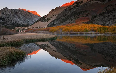 摄影 风景 湖泊 倒影 晴朗 天空 日落 森林 北湖 水 自然 4K壁纸