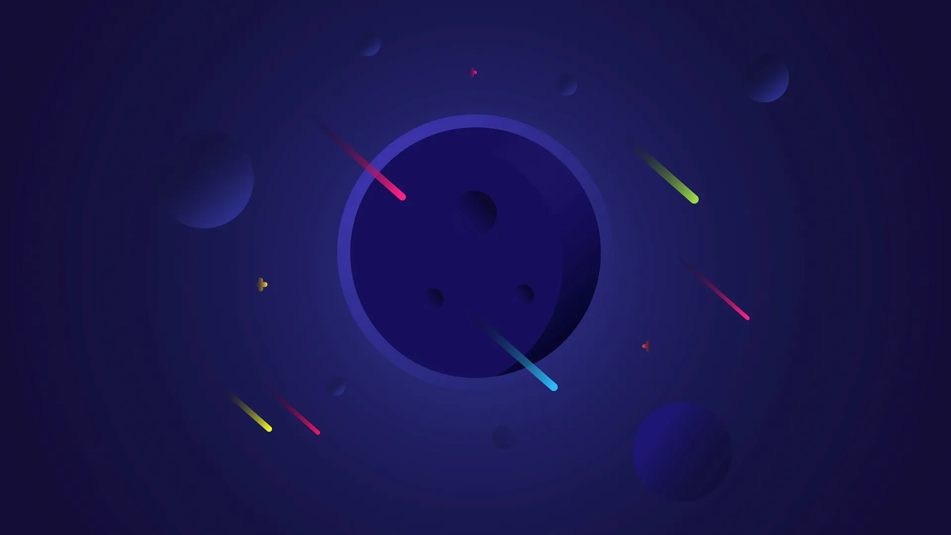 图片 AI艺术 简单背景 空间 行星 蓝色背景 流星 极简主义 4K壁纸