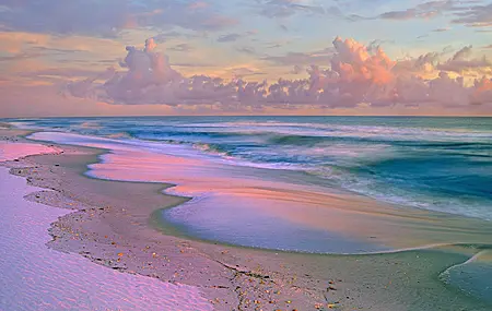 自然 海滩 海洋 日出 风景 户外 沙子 4K壁纸