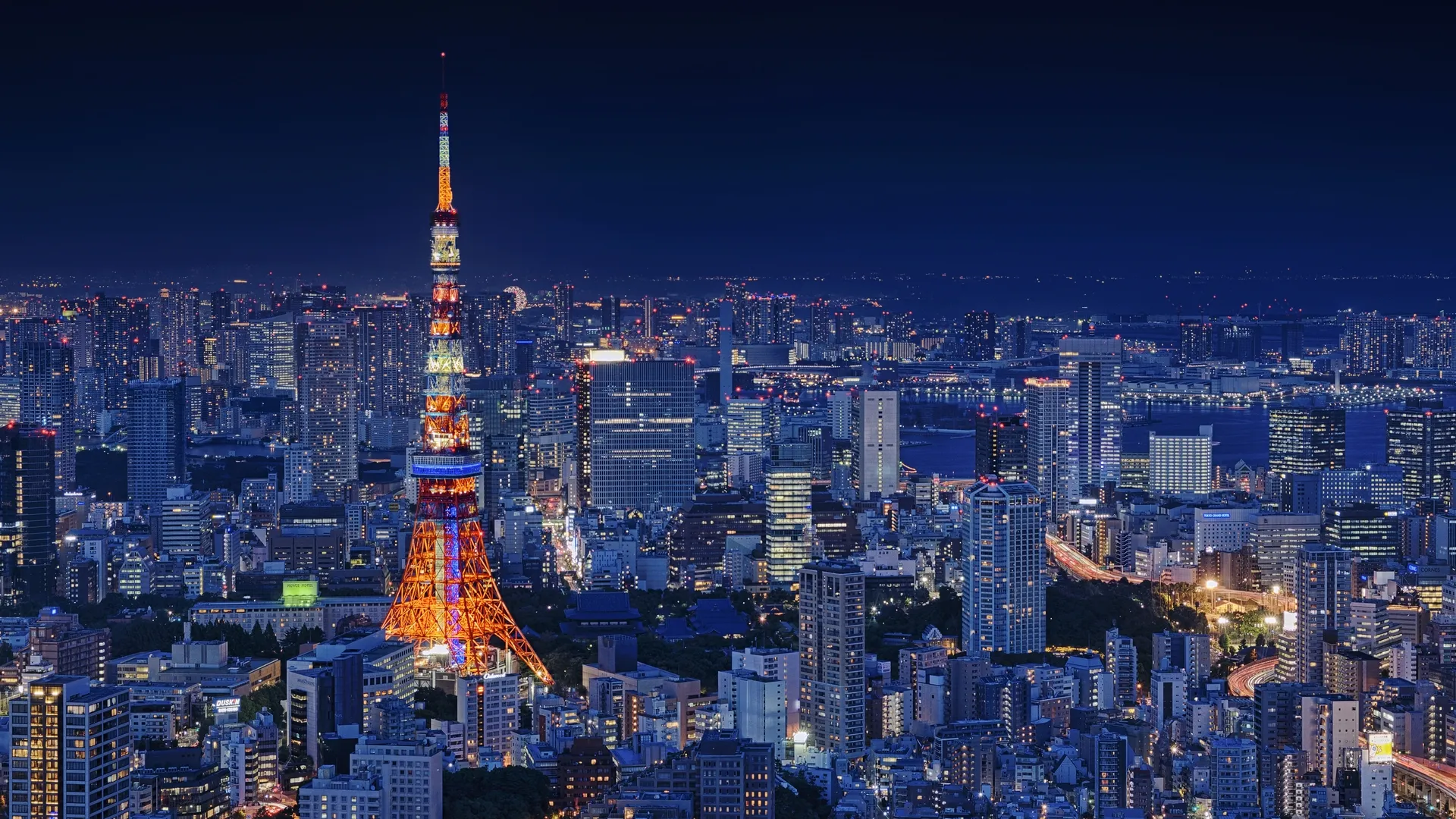 城市 东京 东京塔 城市 景观 夜景 4K壁纸