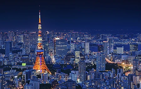 城市 东京 东京塔 城市 景观 夜景 4K壁纸