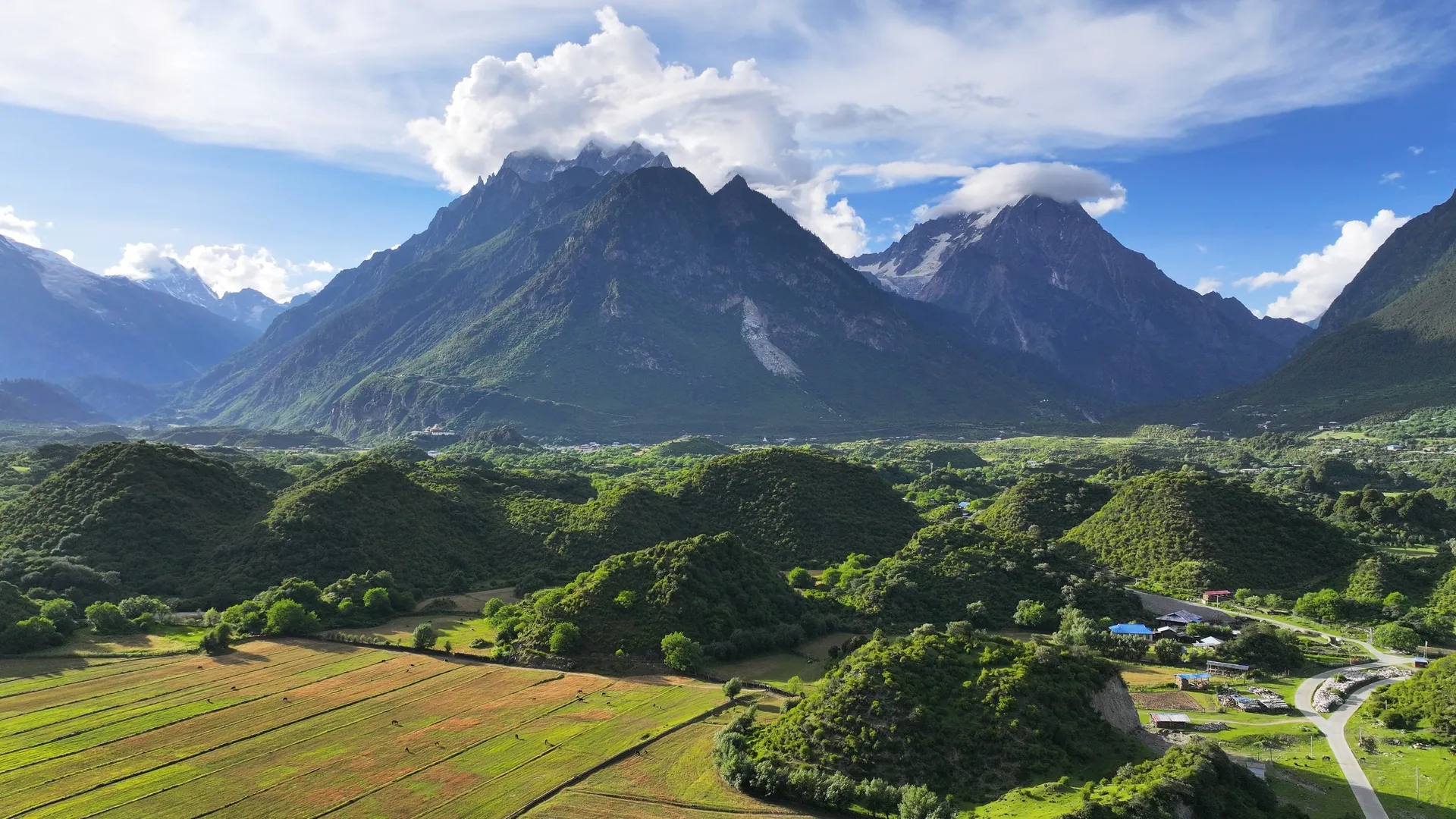 雪峰 自然 天空 云 树 风景 山 4K壁纸