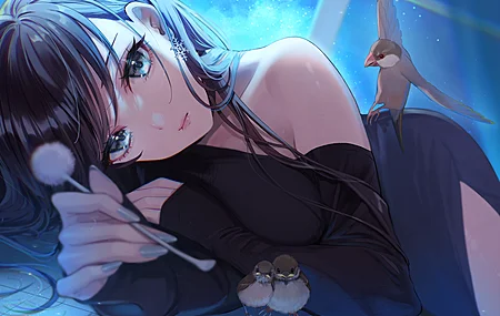 原创 人物 马加科 动漫 女孩 鸟 衣服 4K壁纸