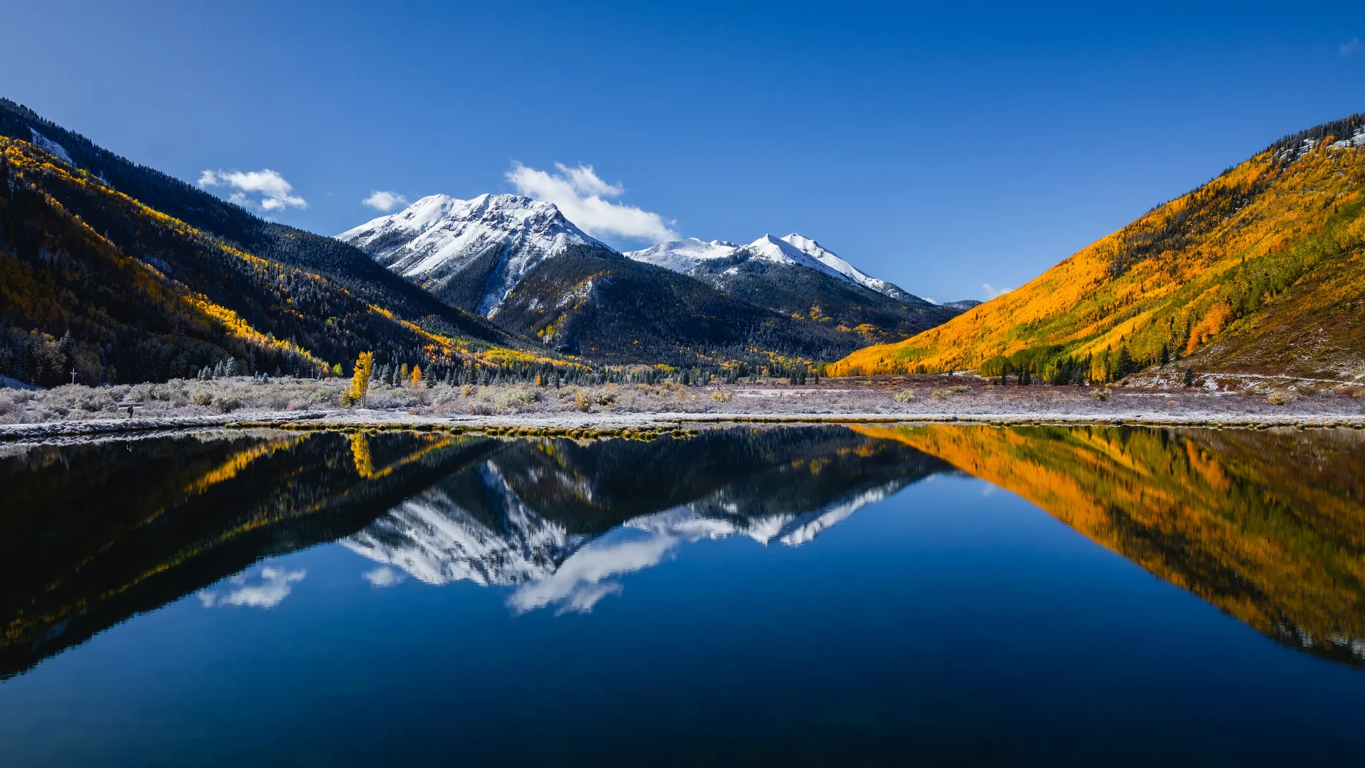 摄影 风景 自然 湖泊 水 山脉 天空 云 森林 树木 4K壁纸