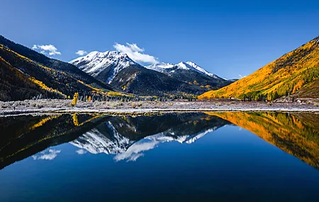 摄影 风景 自然 湖泊 水 山脉 天空 云 森林 树木 4K壁纸