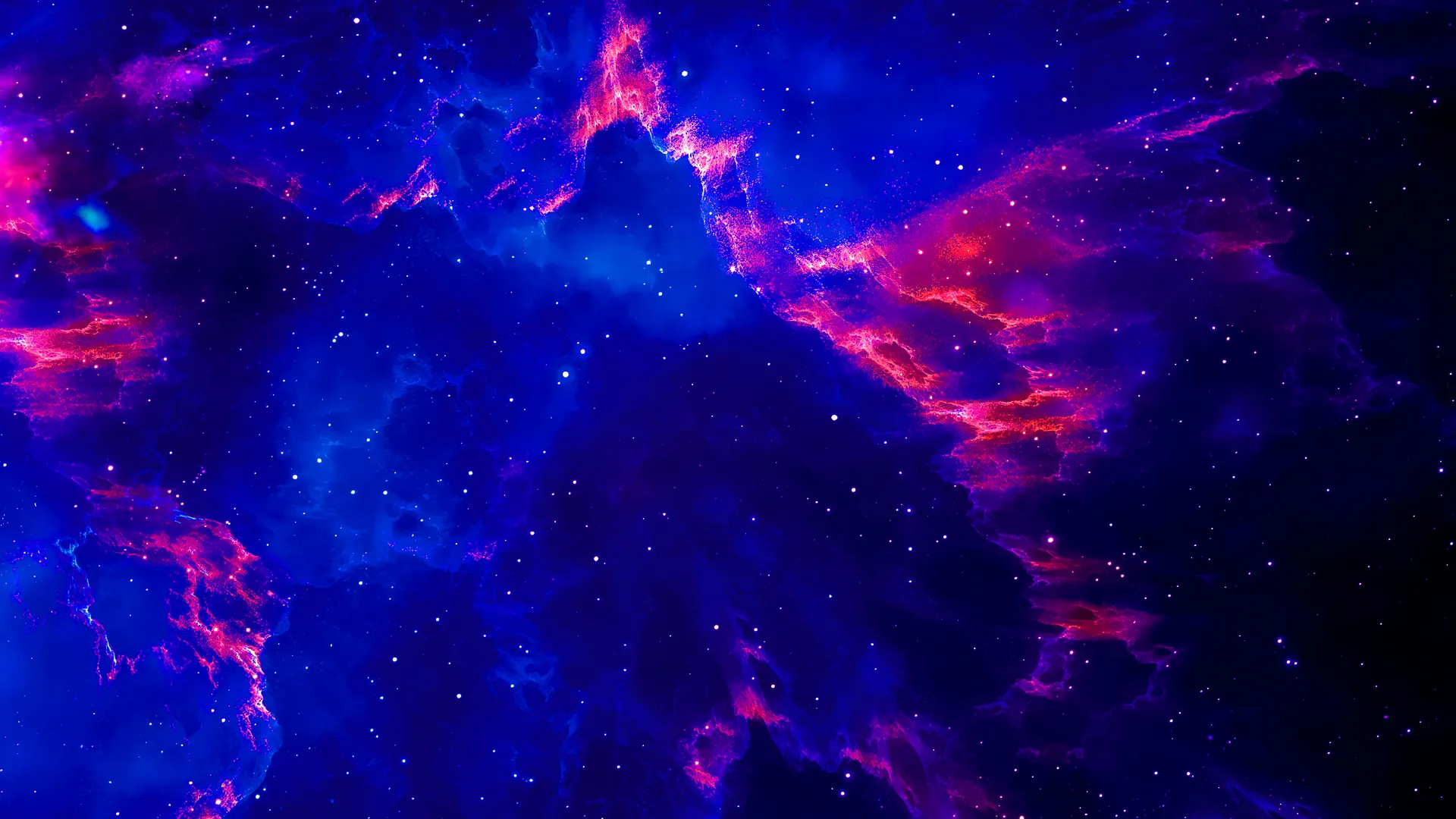 星星 空间 蓝色 红色 霓虹 明亮 4K壁纸