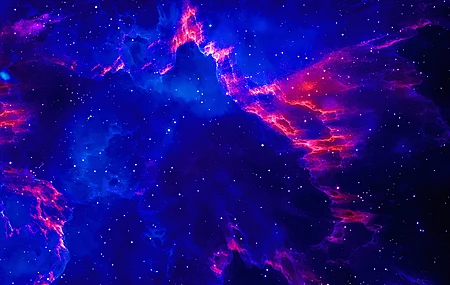 星星 空间 蓝色 红色 霓虹 明亮 4K壁纸