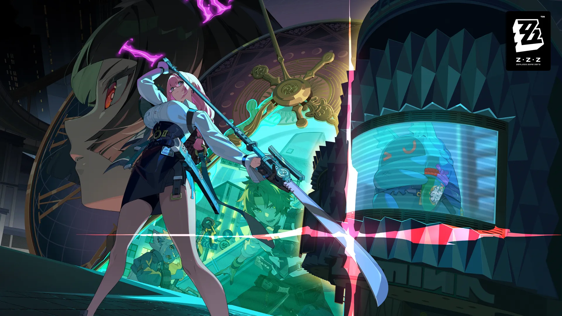 Zenless Zone Zero 电子 游戏 艺术 战斗 武器 女孩 4K壁纸