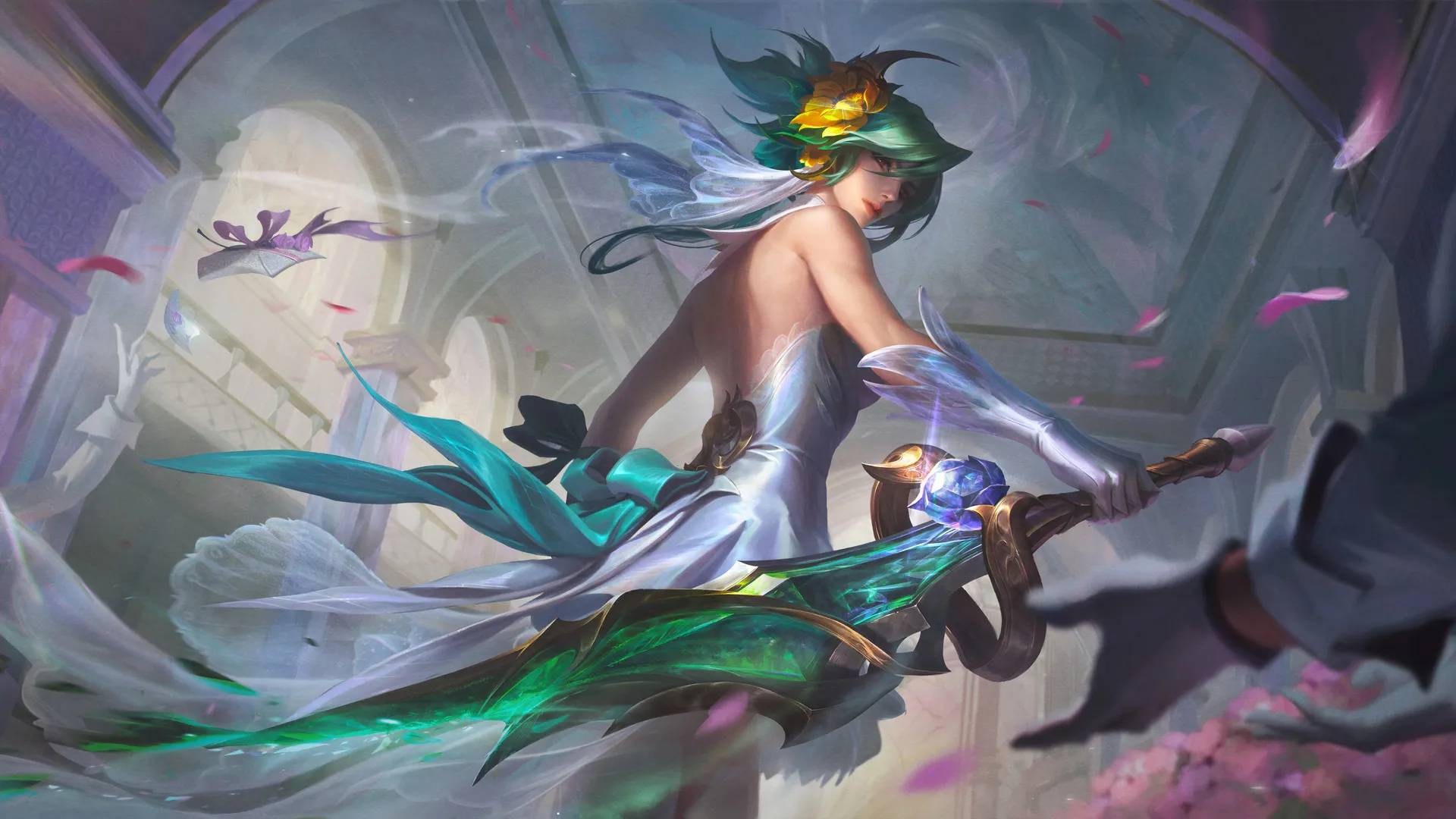 游戏CG 人物 AI艺术 英雄联盟 野裂缝 水晶玫瑰 女孩 武器 8K壁纸