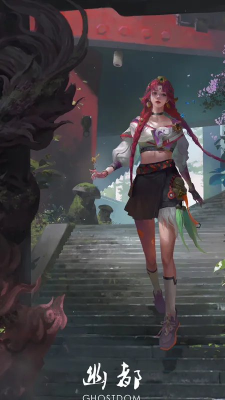 女性 幻想艺术 楼梯 手机壁纸 4K壁纸