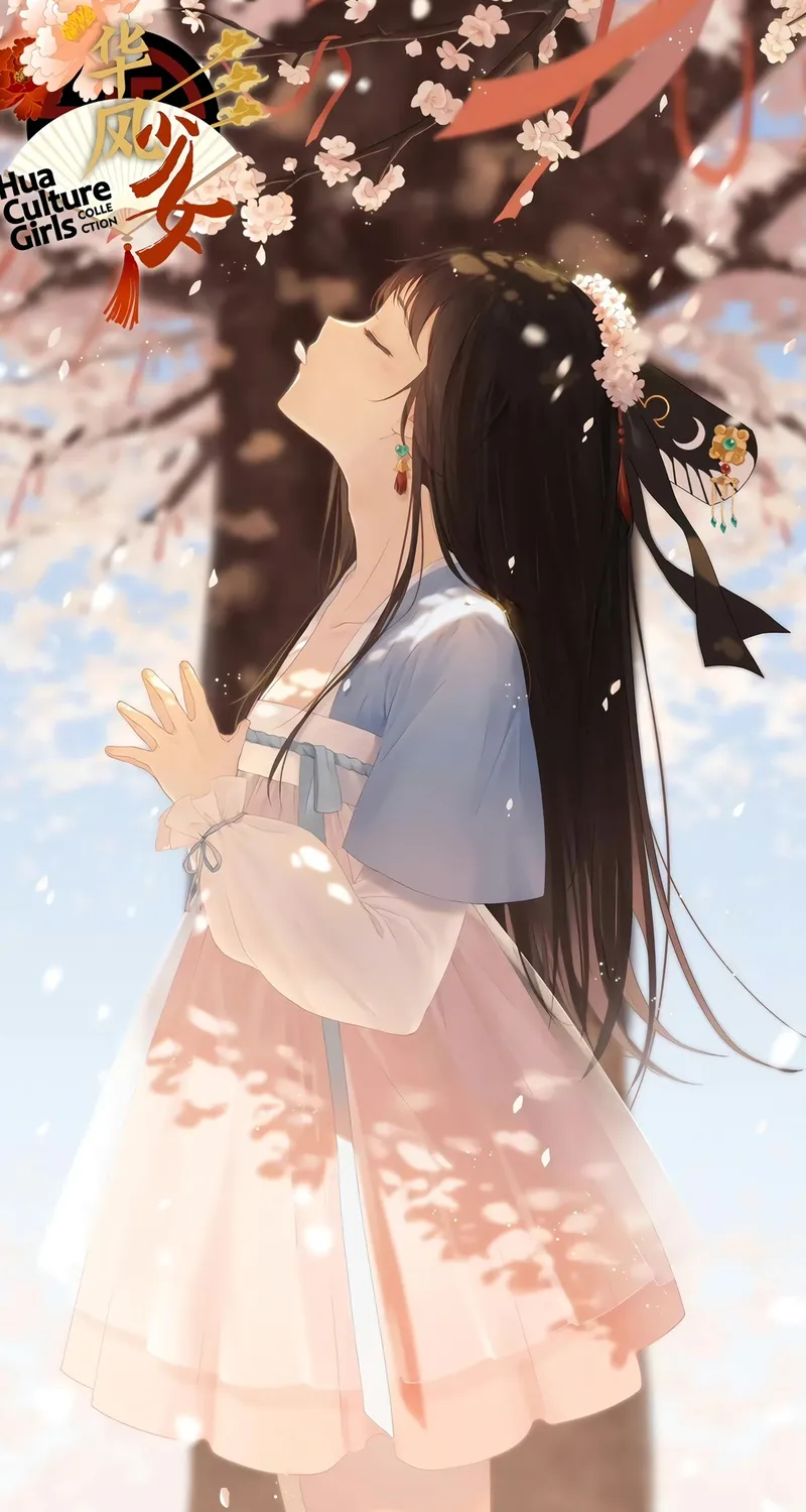 韩孝珠 闭眼 花 动漫 女孩 花瓣 手机壁纸 4K壁纸