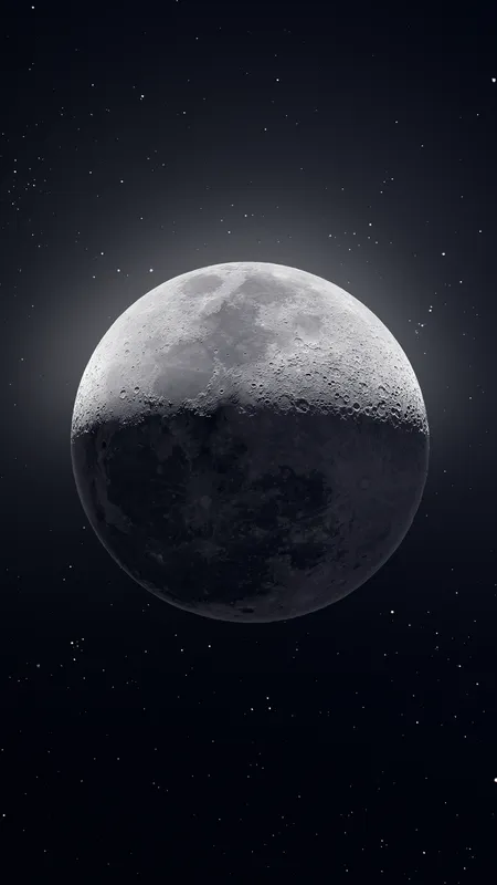 月亮 太空 太空艺术 新月 星星 手机壁纸 4K壁纸