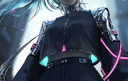 Nieu 女人 长发 蓝头发 数字艺术 艺术品 插图 数字 绘画 初音未来 动漫 女孩 肖像 模糊背景 手机壁纸 4K壁纸