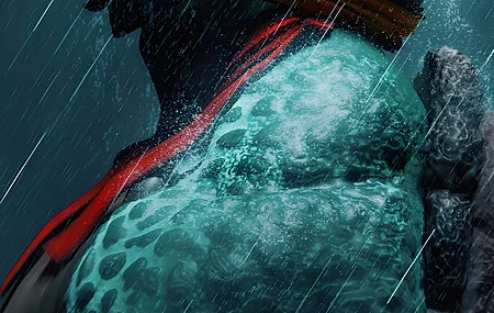 忍者神龟 乌龟 CGI 下雨 哭泣 眼泪 肖像 贝壳 简单背景 手机壁纸 4K壁纸