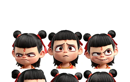 哪吒 可爱 头像 表情 4K 魔童闹海 手机壁纸