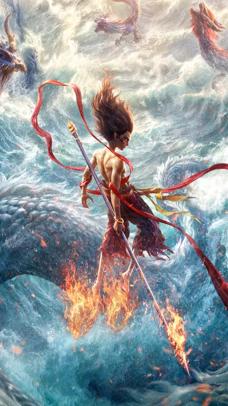 哪吒 魔童闹海 4K 全屏 手机 壁纸 图片 手机壁纸