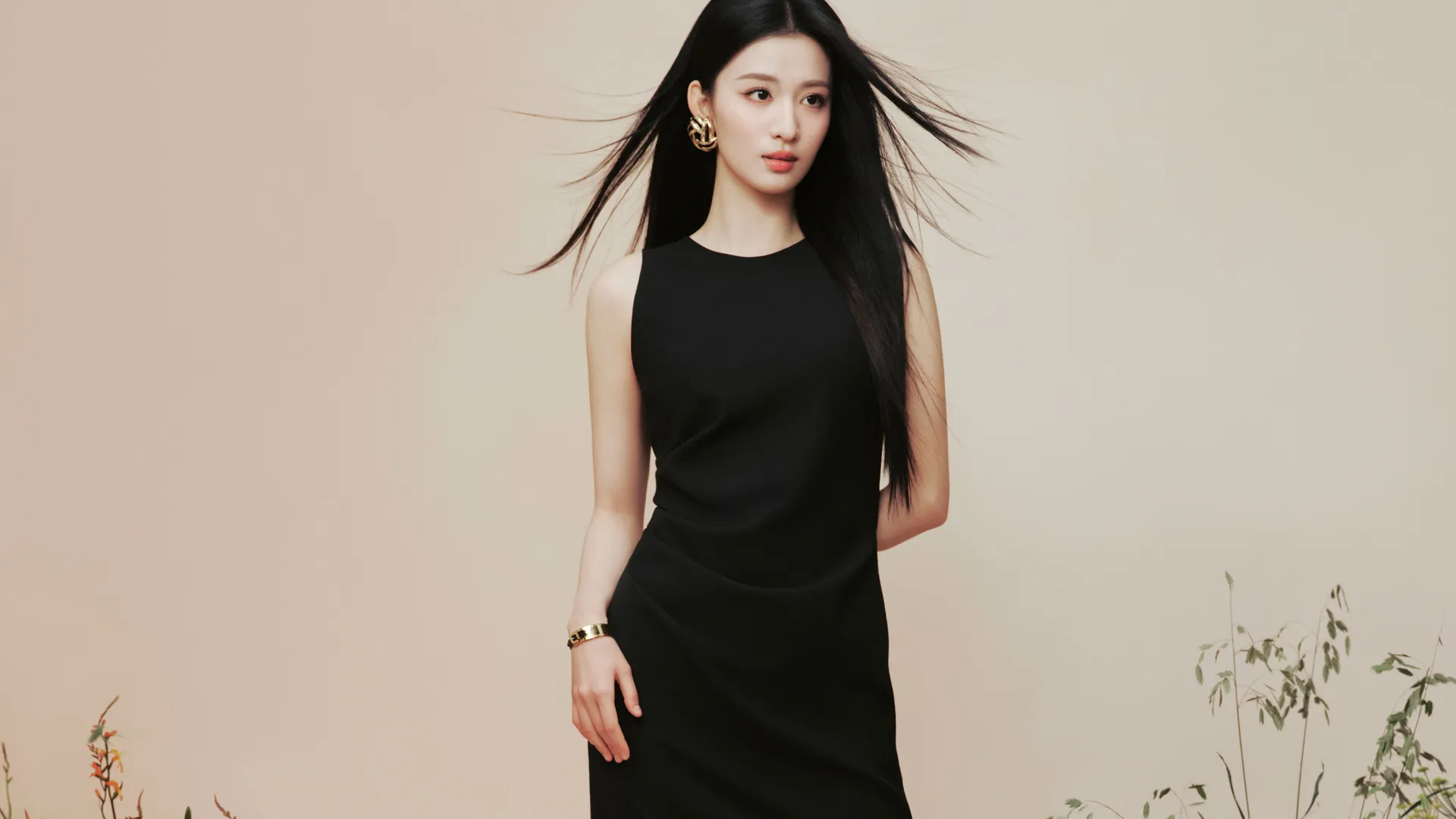 王楚然 黑色 长裙子 4K 美女 壁纸 4K壁纸