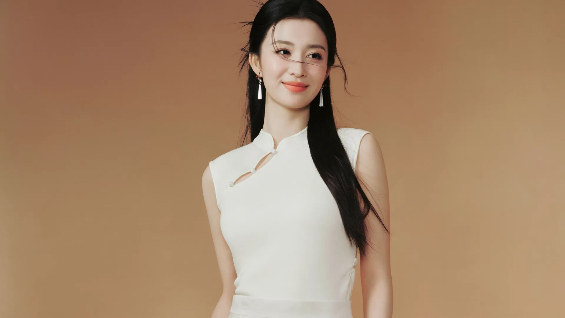 王楚然 长发 白色 长裙子 4K 美女 壁纸 4K壁纸