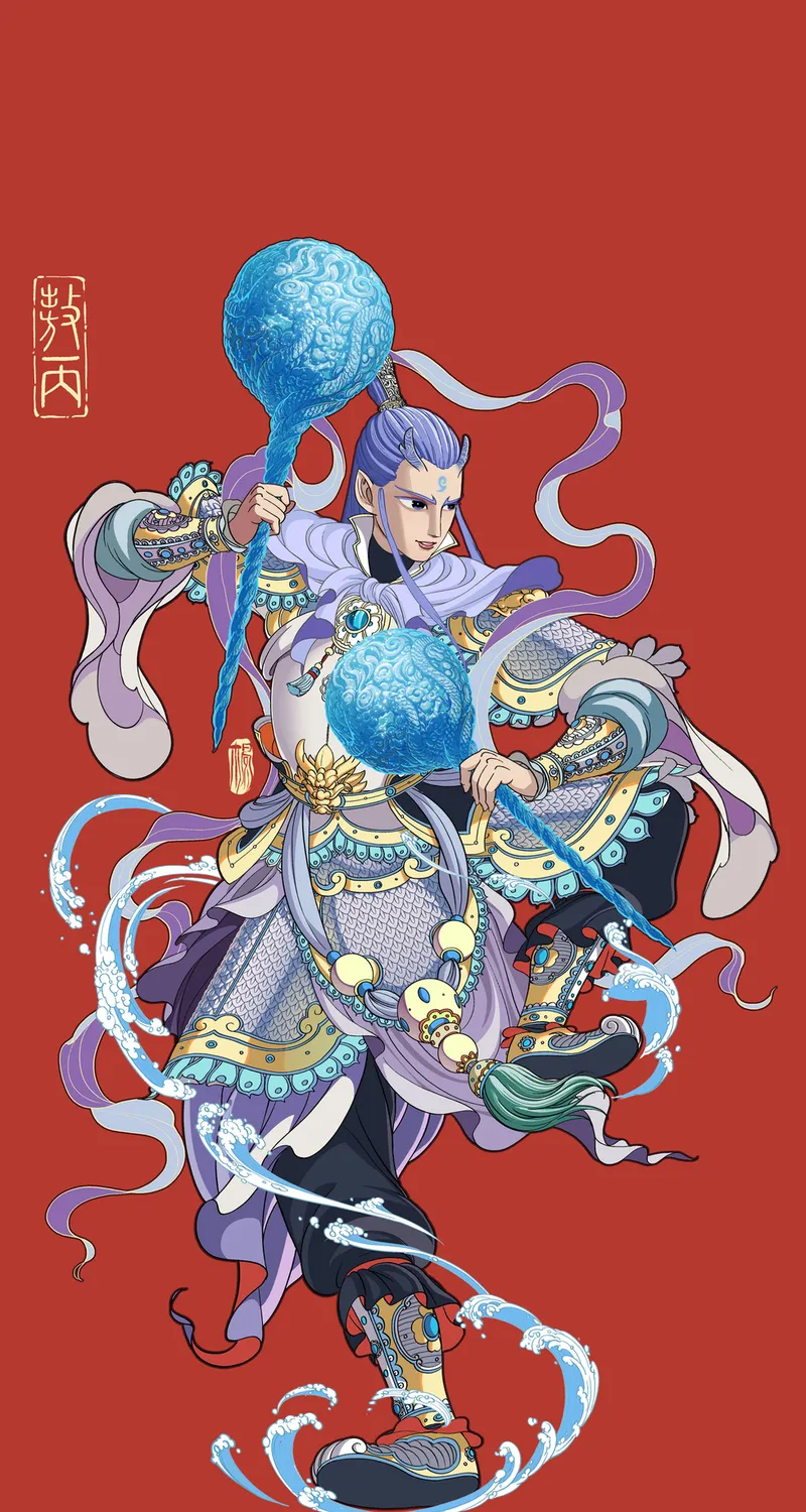 敖丙 哪吒 魔童闹海 高清 插画 4k 手机 壁纸 竖屏 手机壁纸