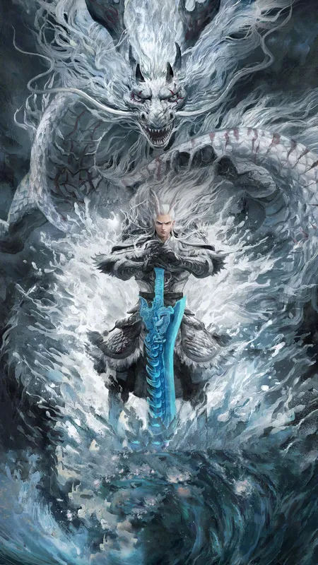 敖光 水墨 哪吒 魔童闹海 4K壁纸