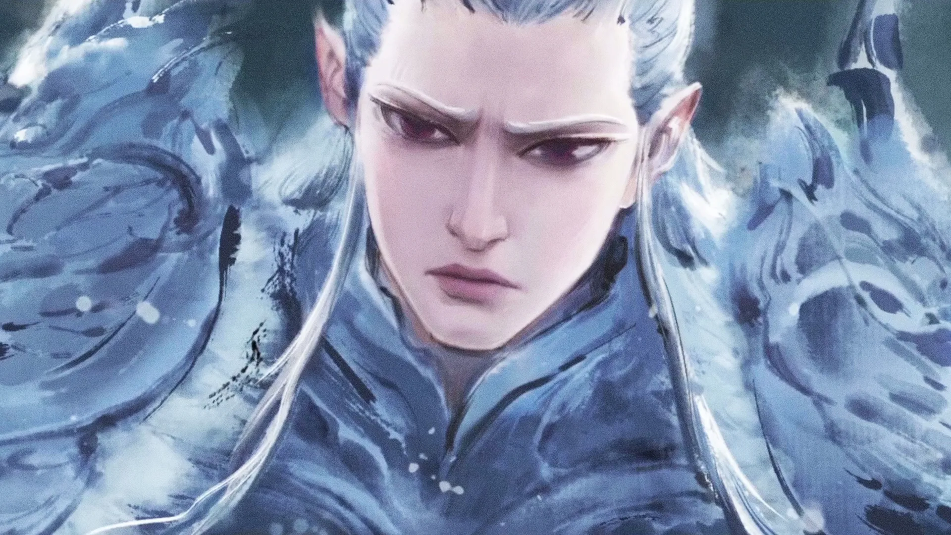 敖光 水墨 高清 带鱼屏 壁纸 哪吒 魔童闹海 2K壁纸