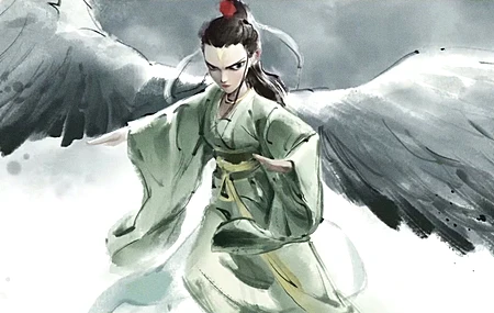 哪吒 魔童闹海 鹤童 水墨画 带鱼屏 壁纸 2K壁纸