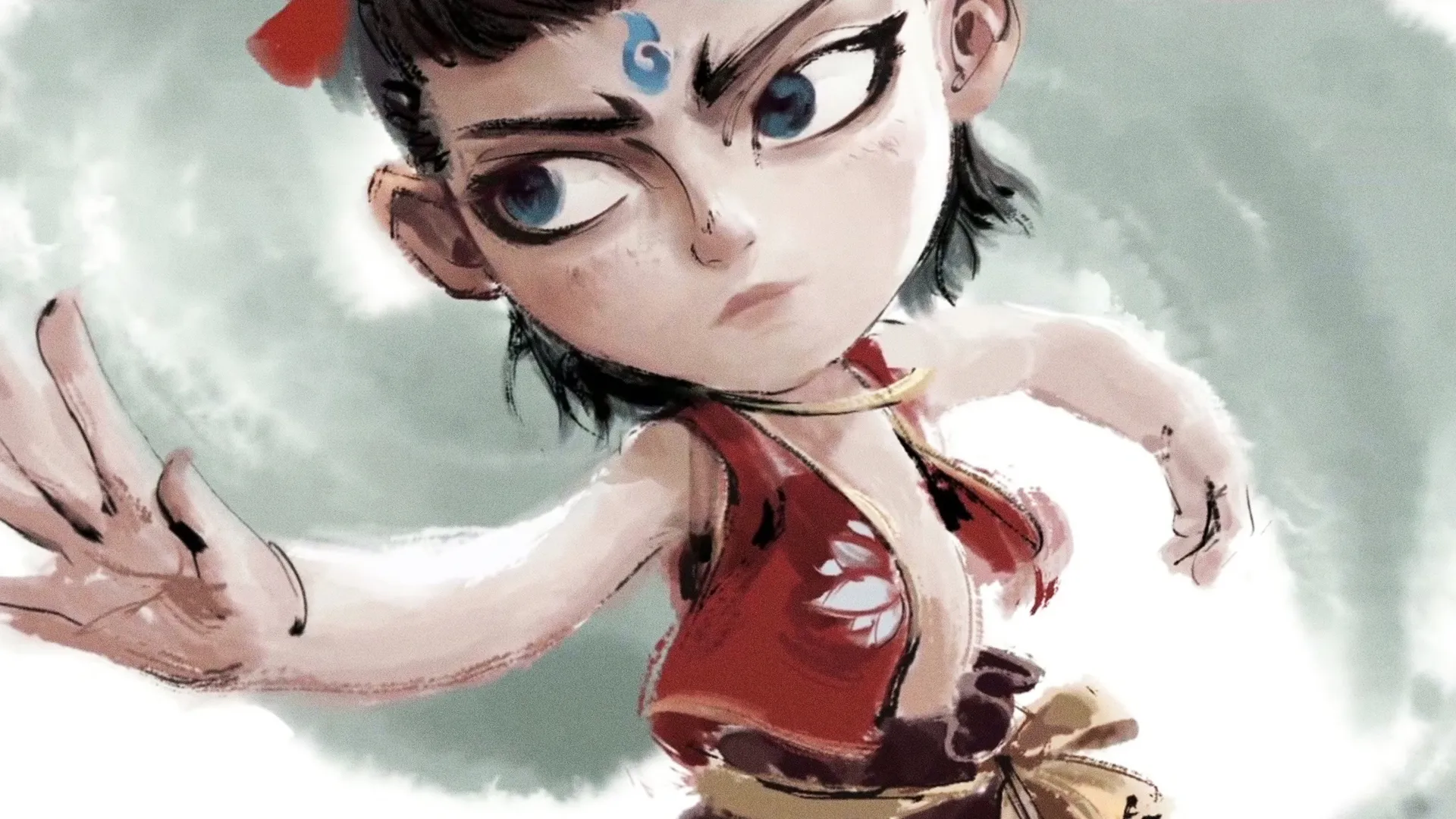 水墨 哪吒 唯美 带鱼屏 高清 壁纸 魔童闹海 2K壁纸