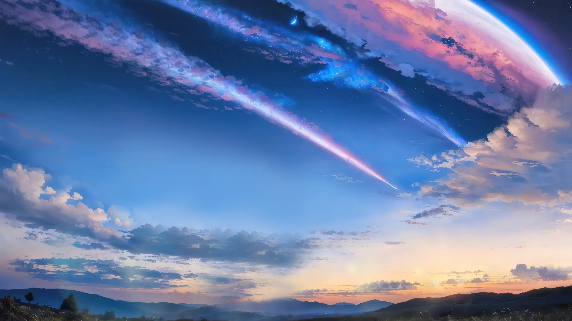 唯美风景 天空 流星 治愈 4K壁纸