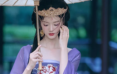 油纸伞 紫色 古风 裙子 美女 4k 壁纸 4K壁纸