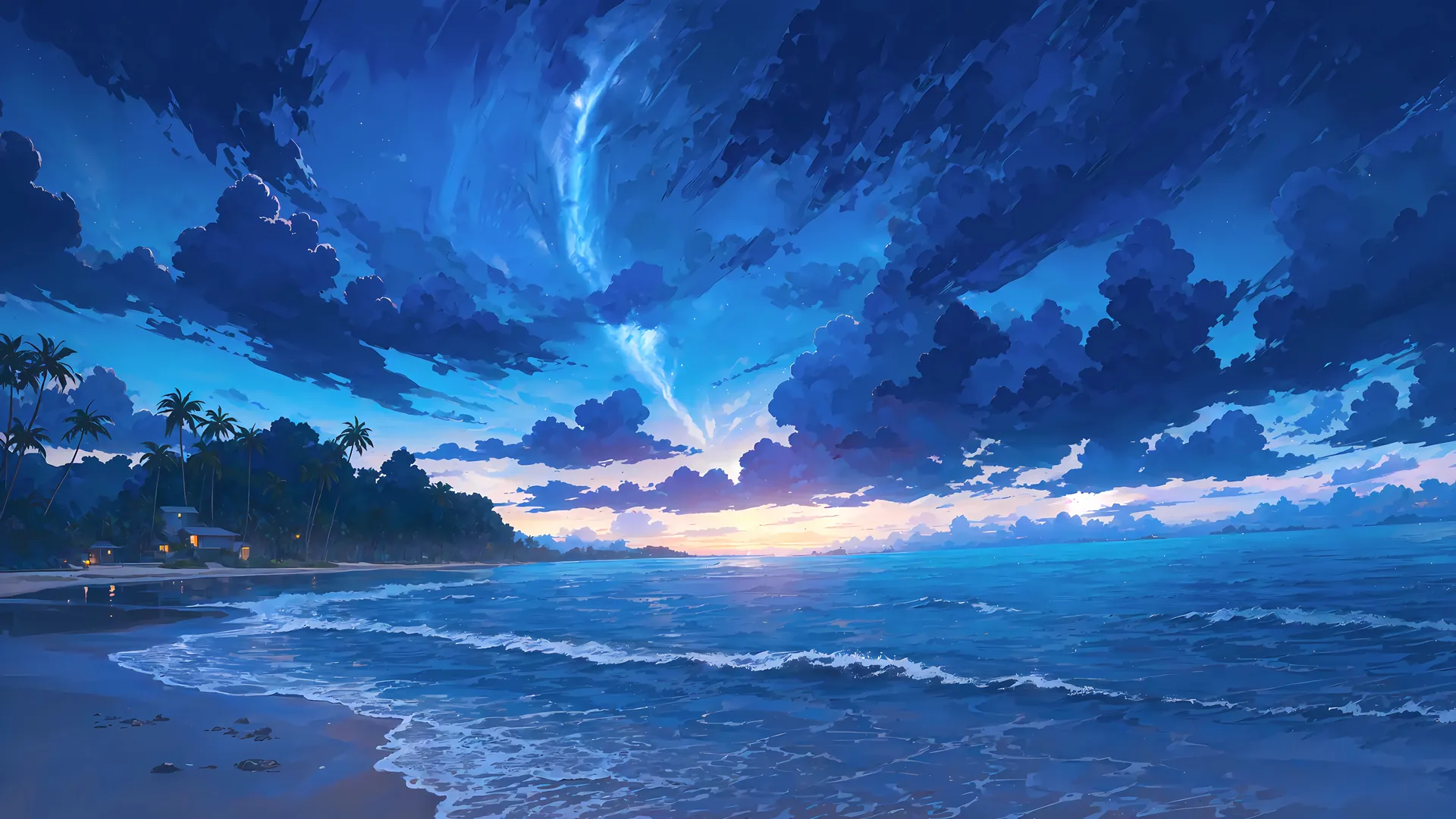 余霞 海边 风景 4K 壁纸 银河 星海 4K壁纸