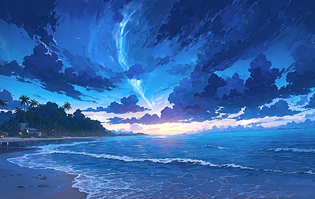 余霞 海边 风景 4K 壁纸 银河 星海 4K壁纸