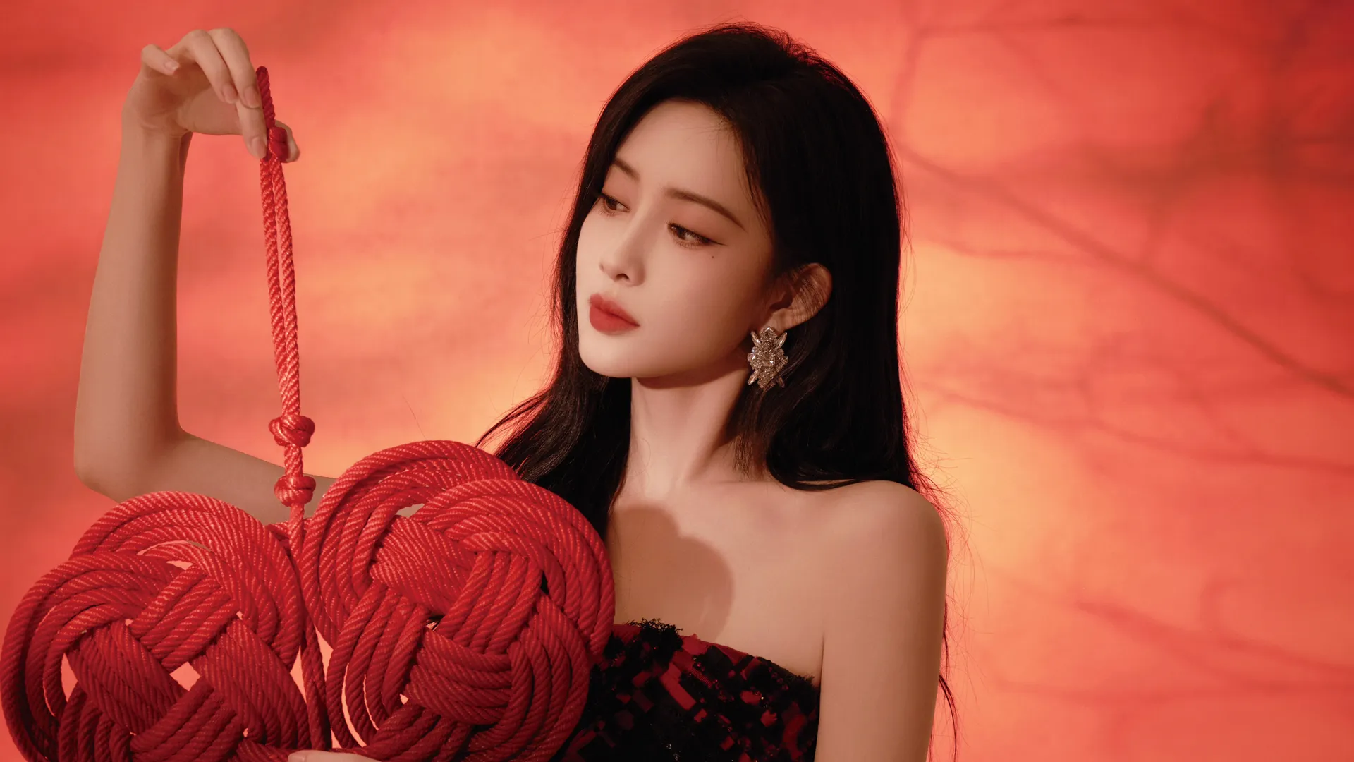 孟子义 开工 红裙 美女 带鱼屏 壁纸 2K壁纸