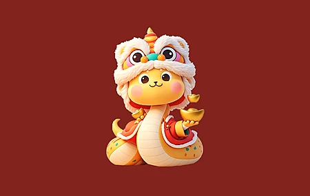 2025 新年 可爱 小黄蛇 4K 壁纸 4K壁纸
