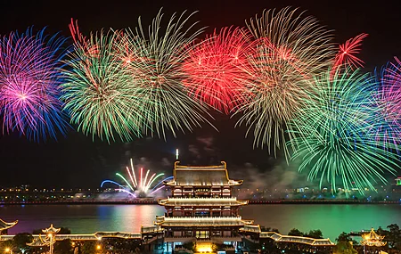 除夕 夜 烟花 4K 风景 壁纸 4K壁纸