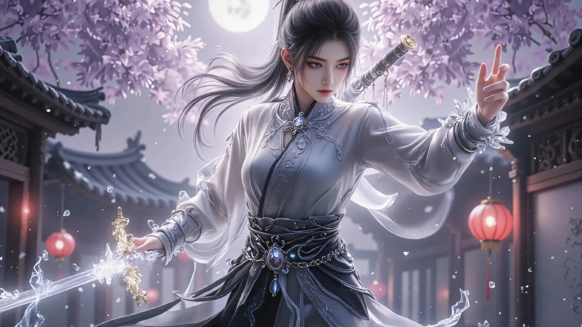 唯美 月光 剑来 宁姚 2K壁纸