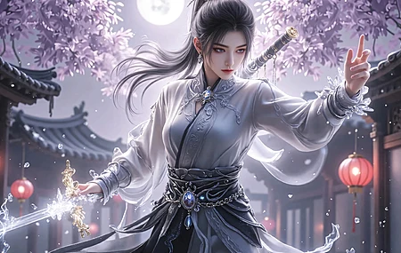 唯美 月光 剑来 宁姚 2K壁纸